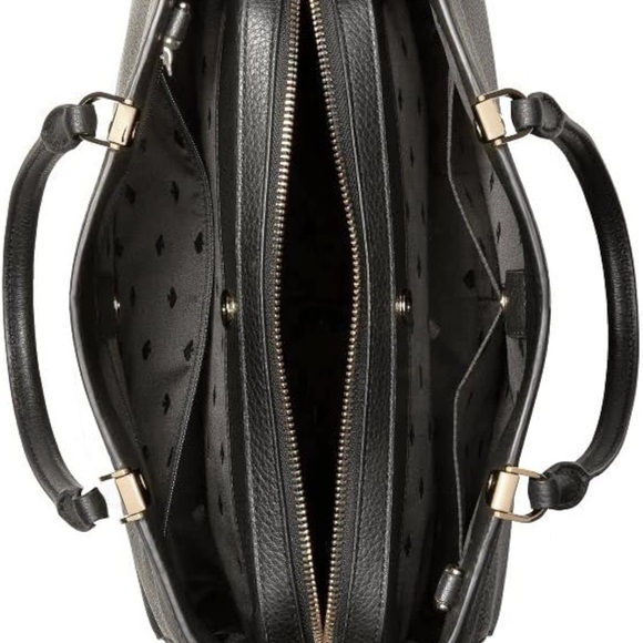 kate spade handbag purse Leila medium triple compartment satchel in leather - Picture 4 of 7